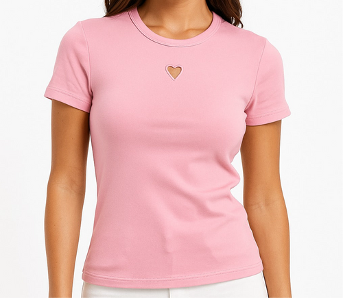 T-shirt with a heart hole