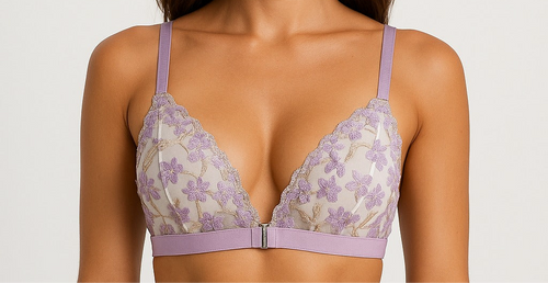 Purple lace floral bra
