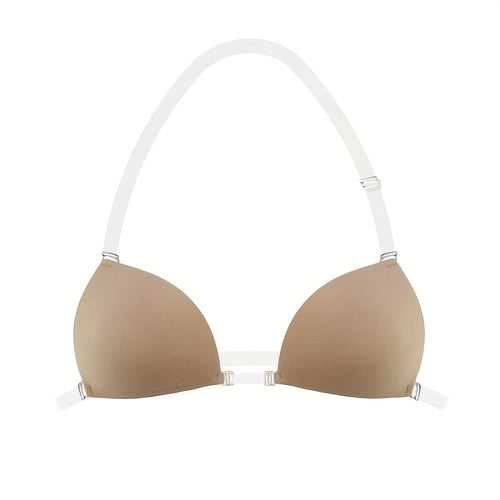 Transparent strappy collar bra