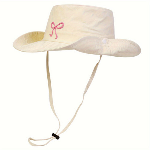 Bucket hat with bow tie