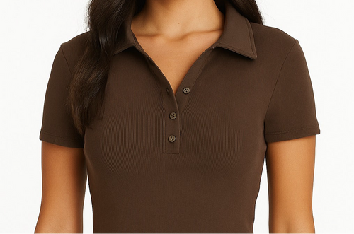 Short buttoned shirt and collar