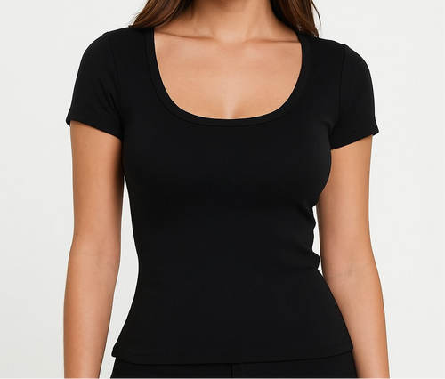 Basic shirt with open neckline