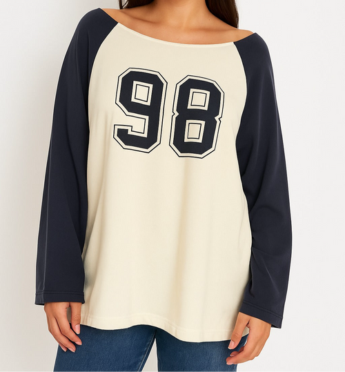 Long shirt with falling shoulders 98