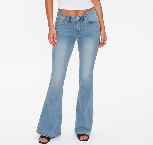 Low rise flared jeans
