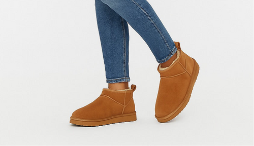 Furry low cut ankle boots