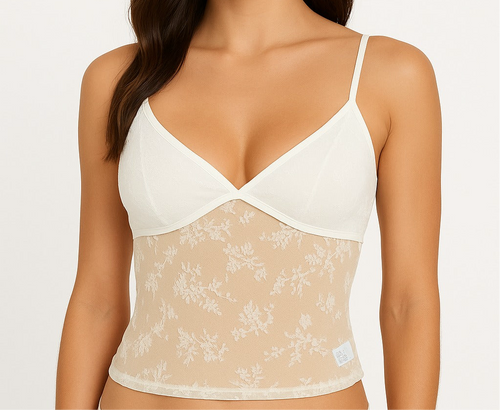 French style lace triangle tank top