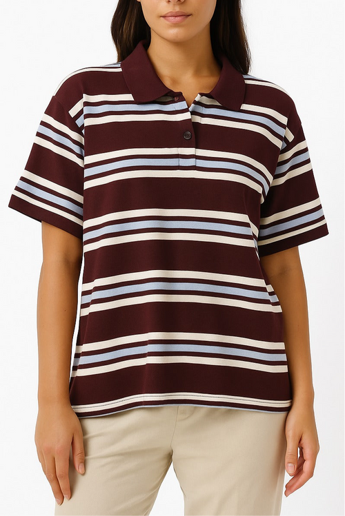 Striped polo shirt