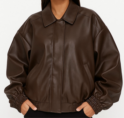 Buggy leather-like jacket