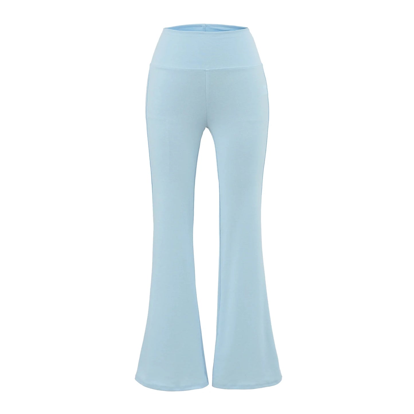 Flared pants with thick elastic at the waist