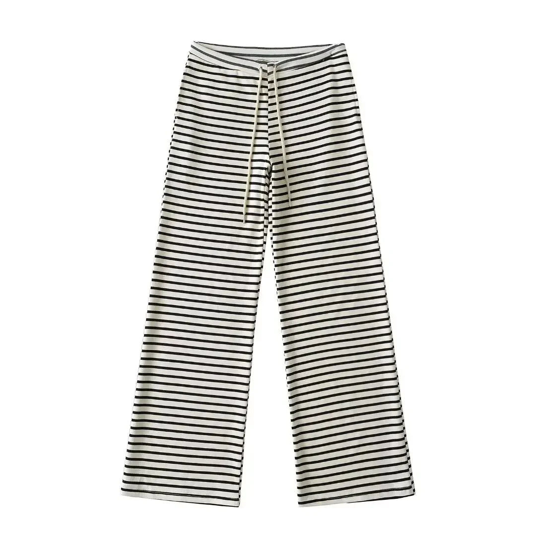 Soft flared striped pants