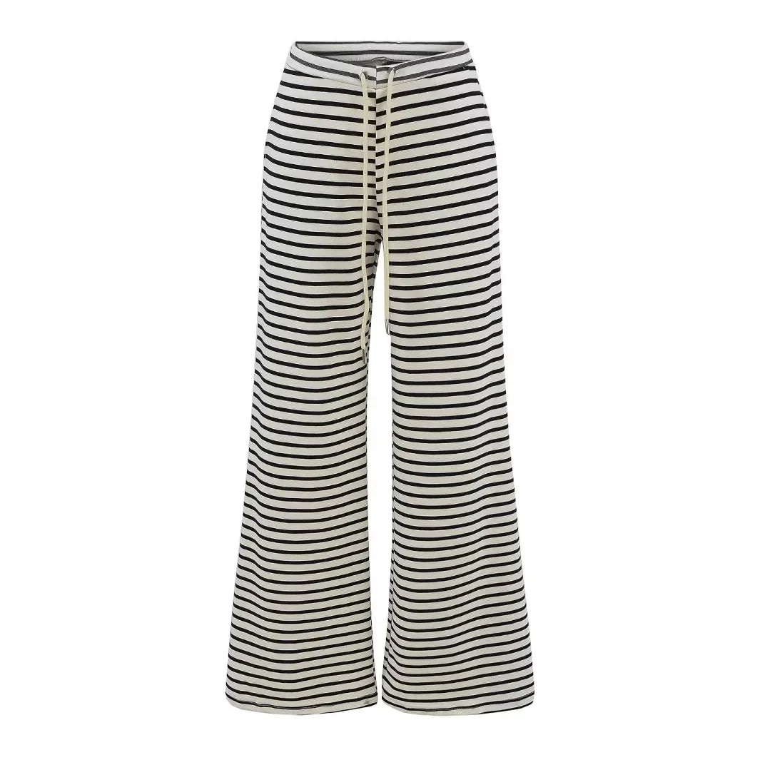 Soft flared striped pants