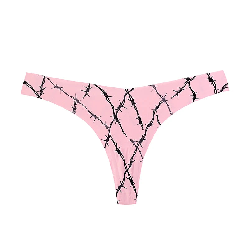 Seamless thong with illustrations