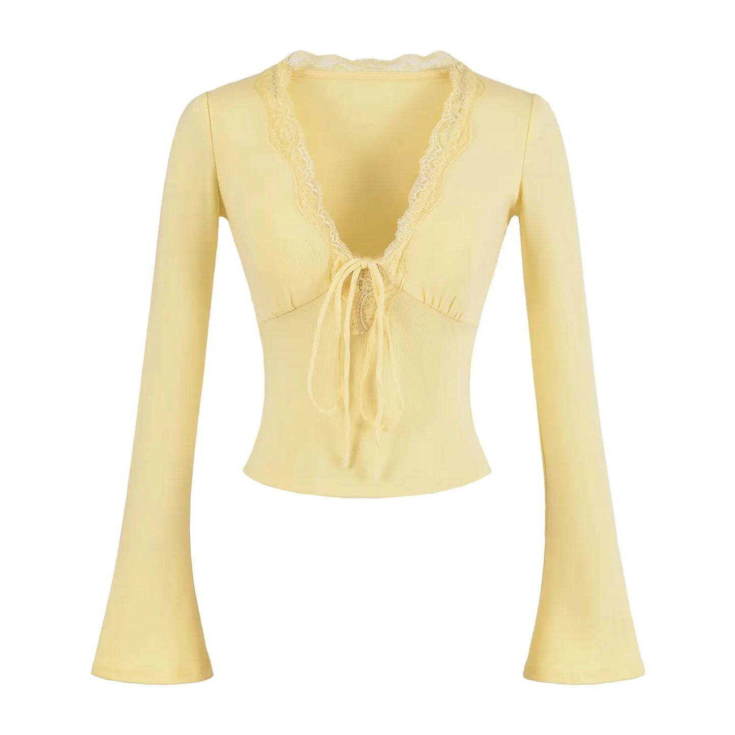 חולצה ארוכה קשורה במחשוף