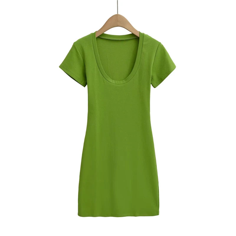 Basic round neckline dress