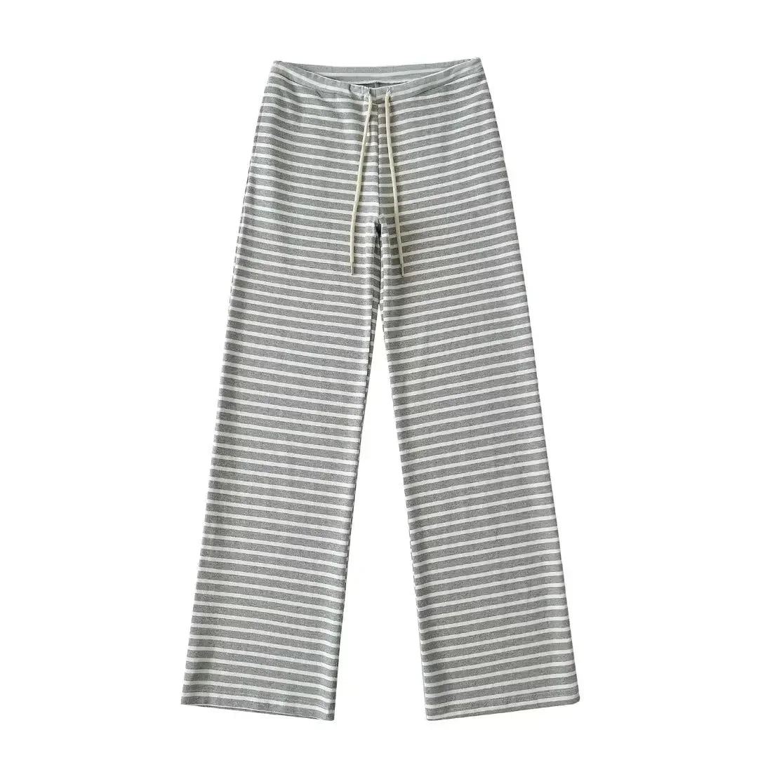 Soft flared striped pants