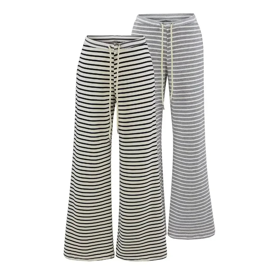 Soft flared striped pants
