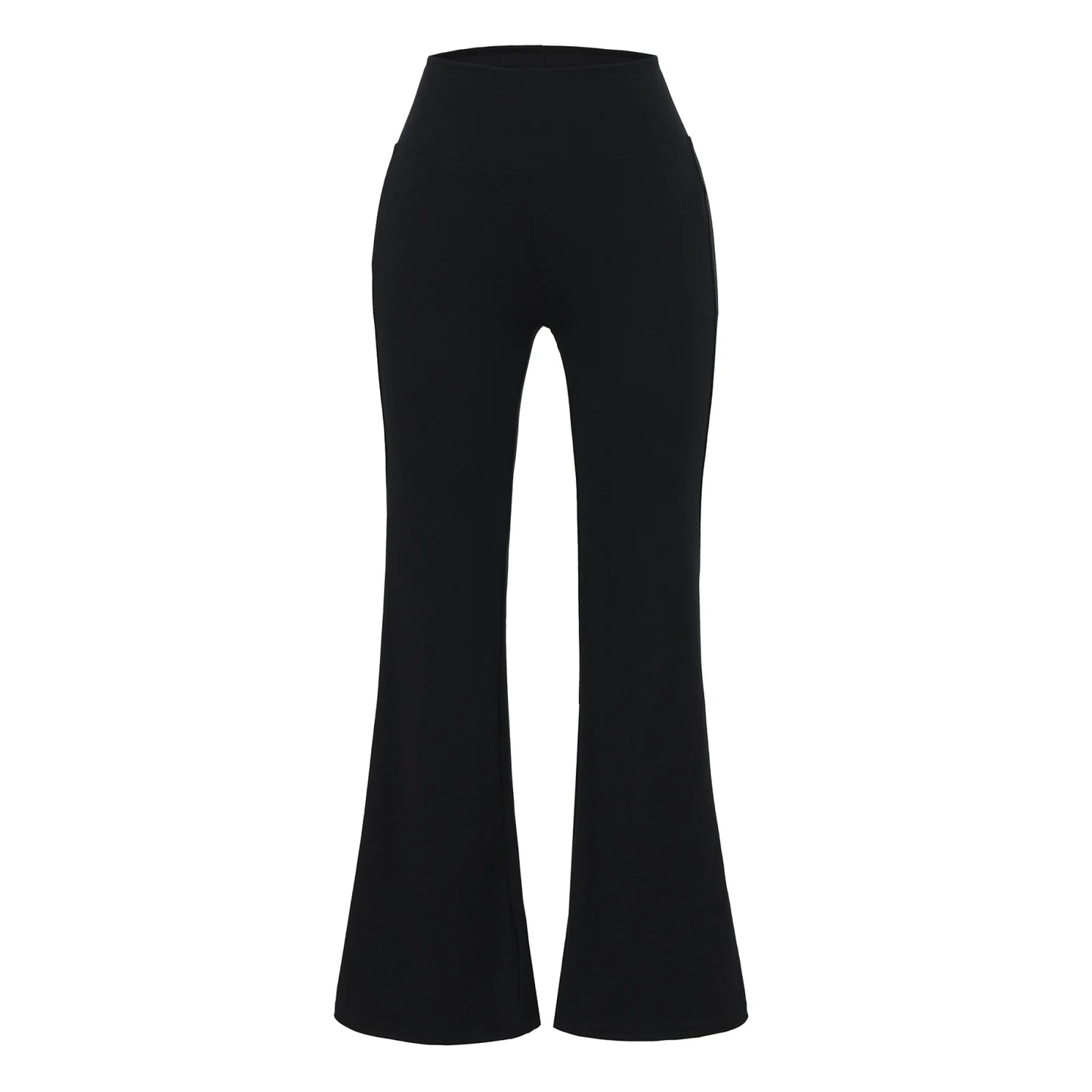 Flared pants with thick elastic at the waist