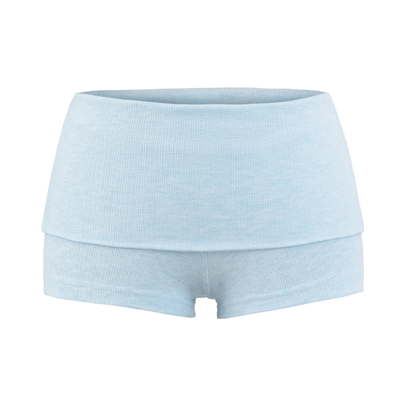 Shorts with folded rubber