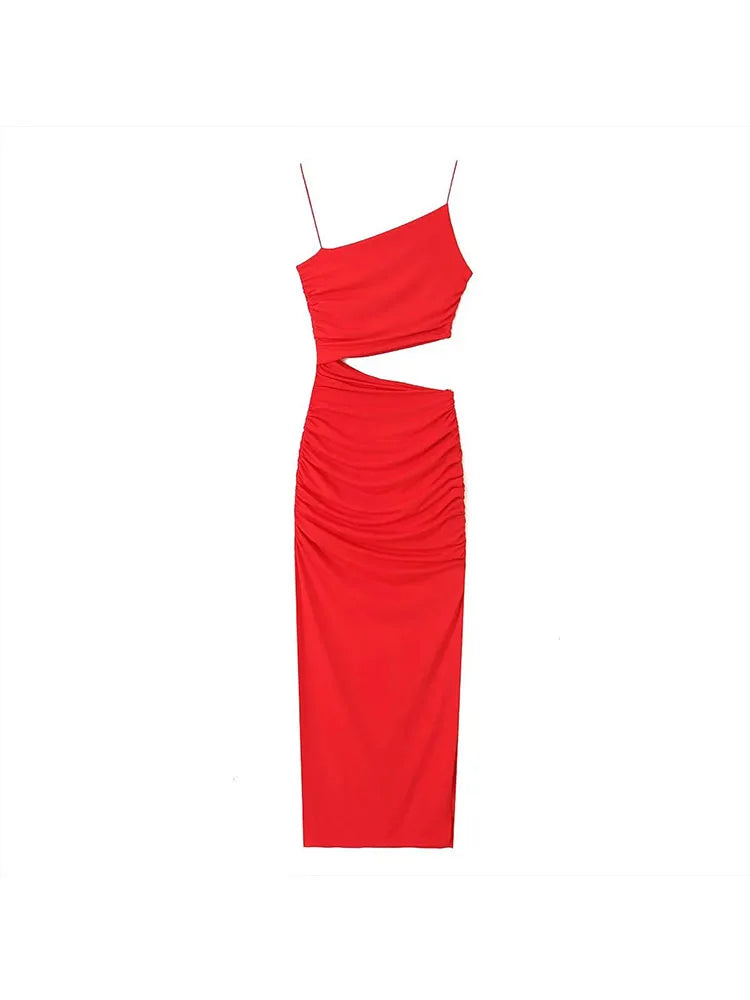 A dress with a cut in the stomach