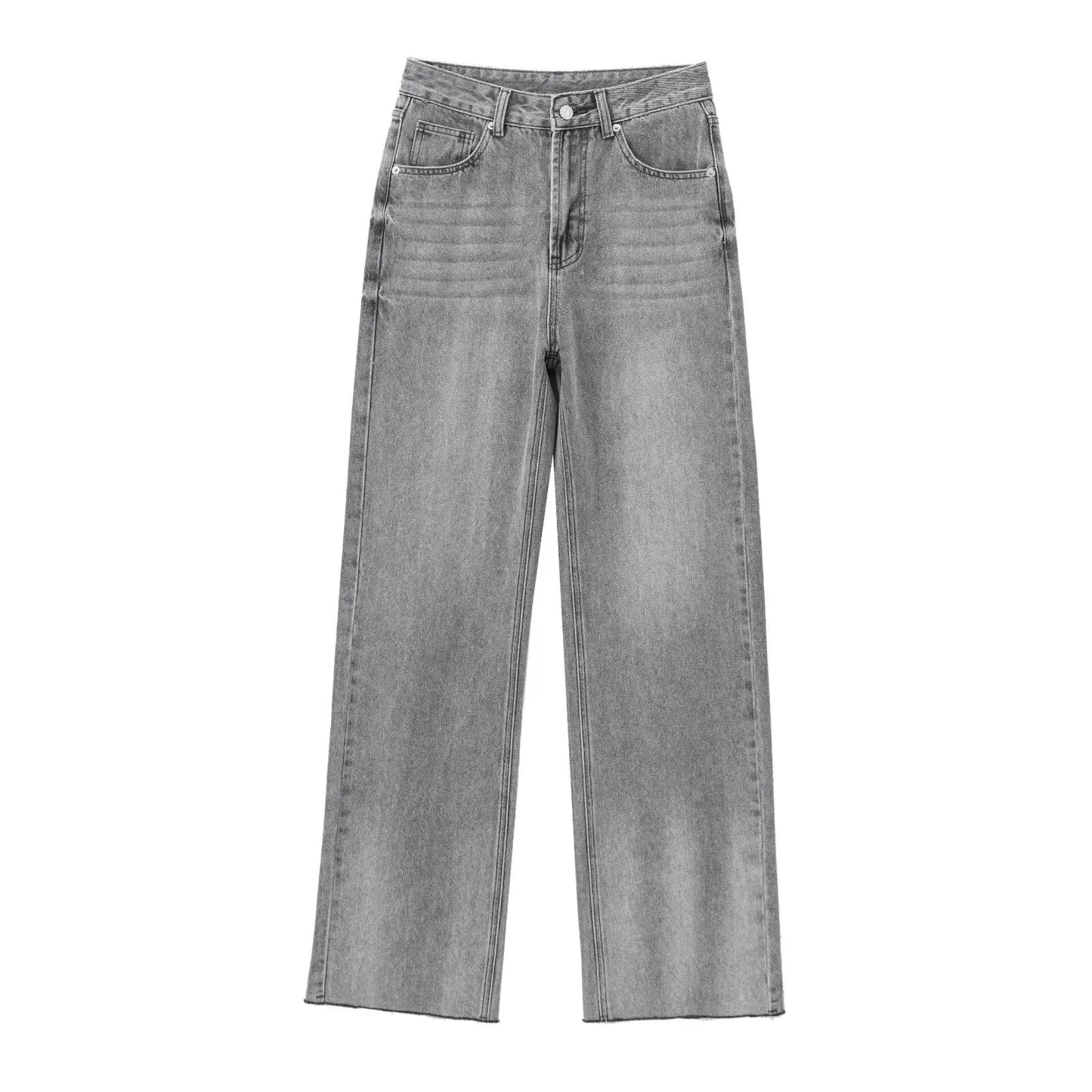 High waisted straight jeans