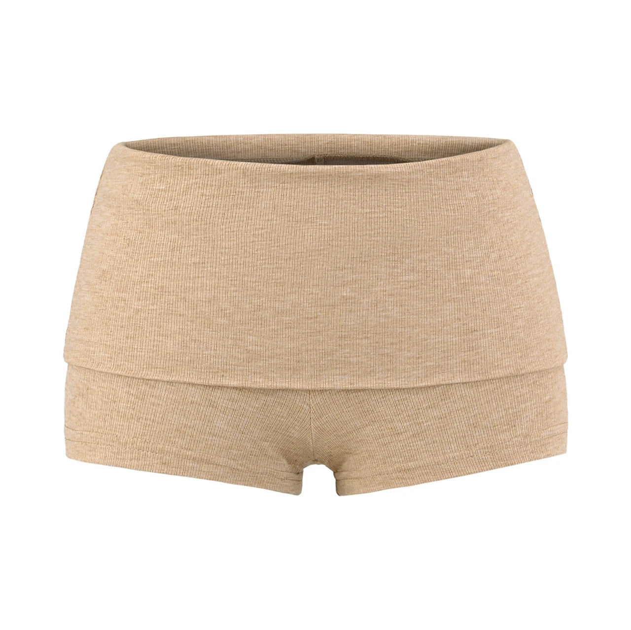Shorts with folded rubber