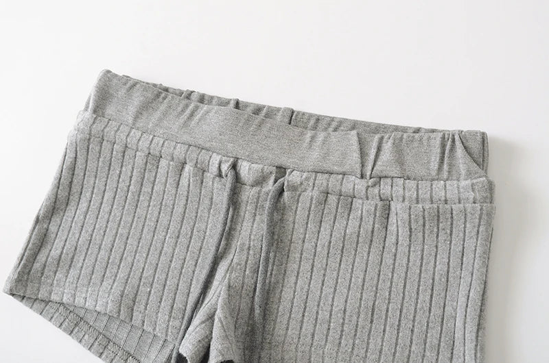 Mini shorts with striped texture