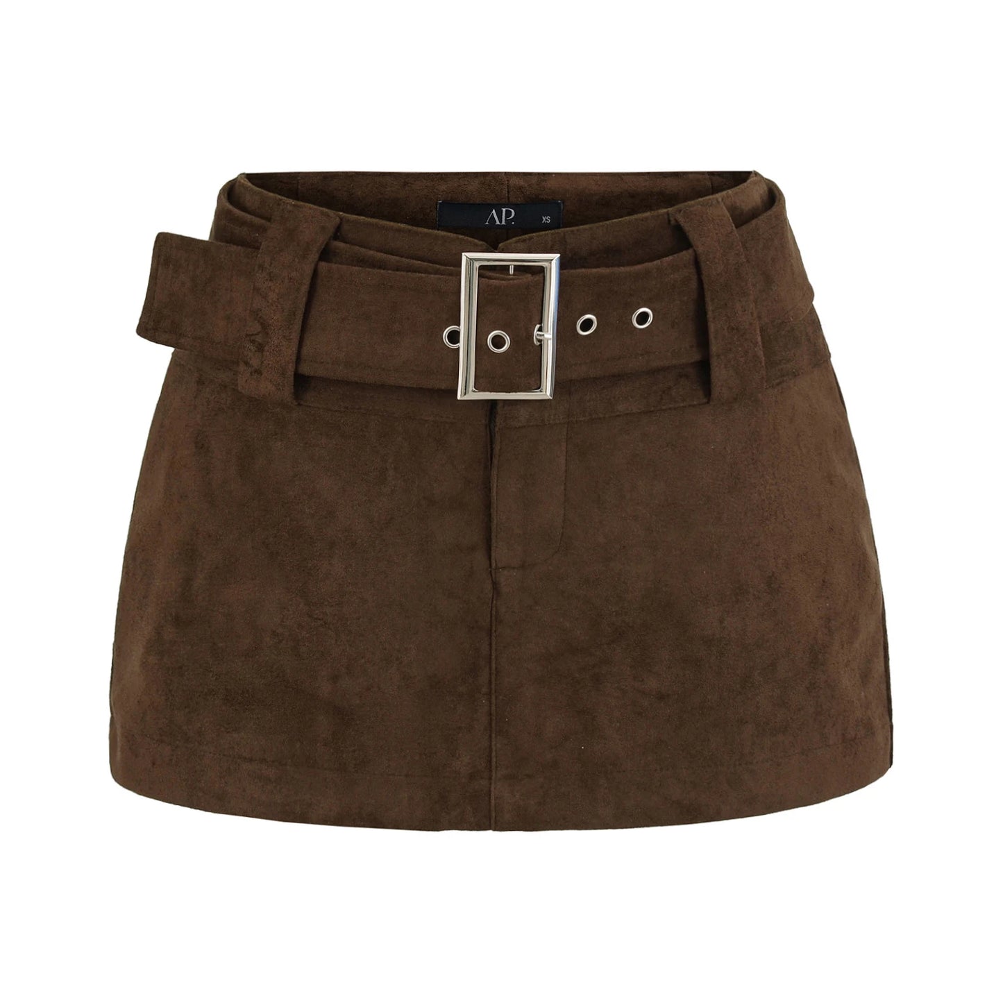 חצאית בגזרה נמוכה עם חגורה עבה