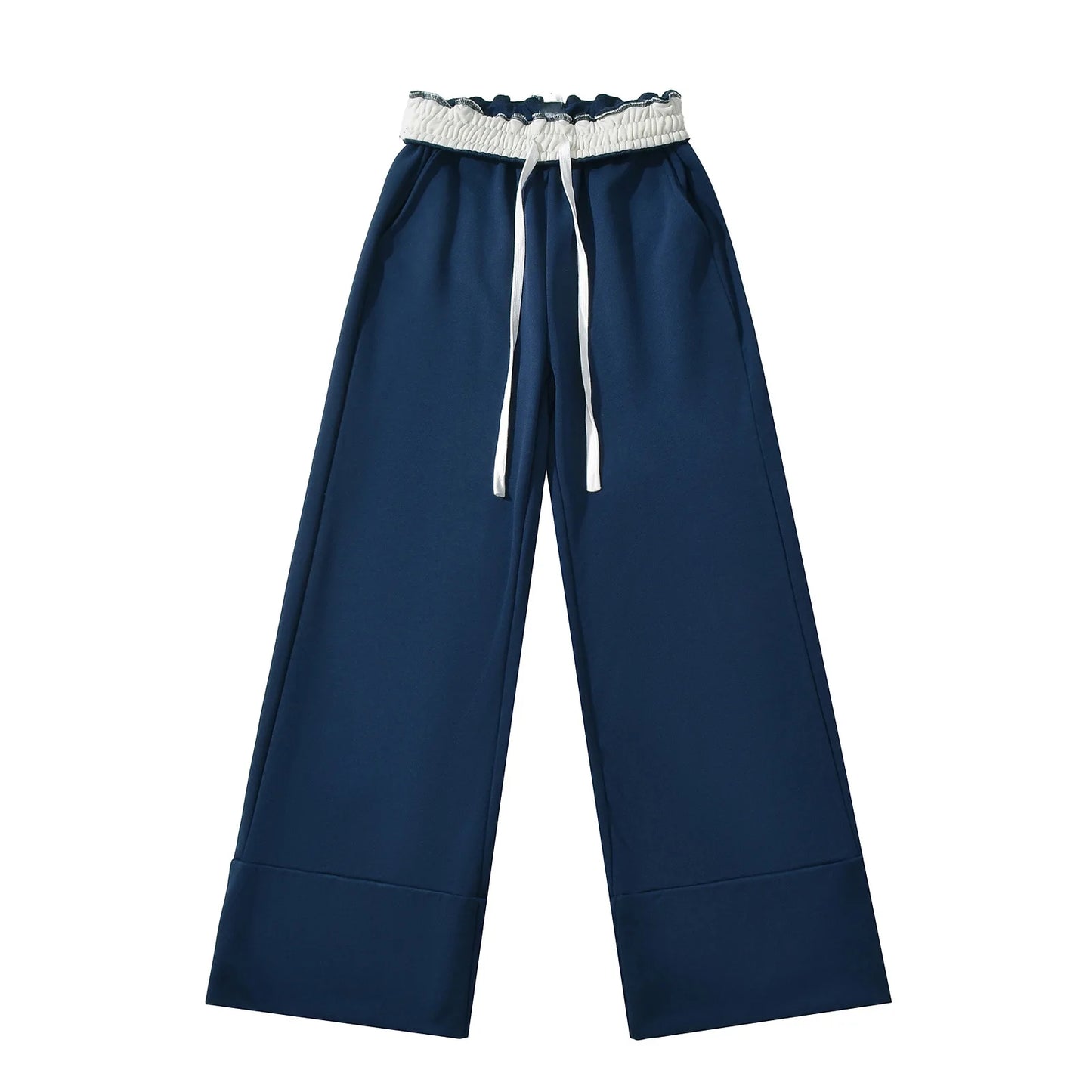 Sweatpants with folded rubber