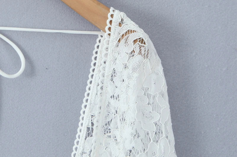 French style dress with lace sleeves