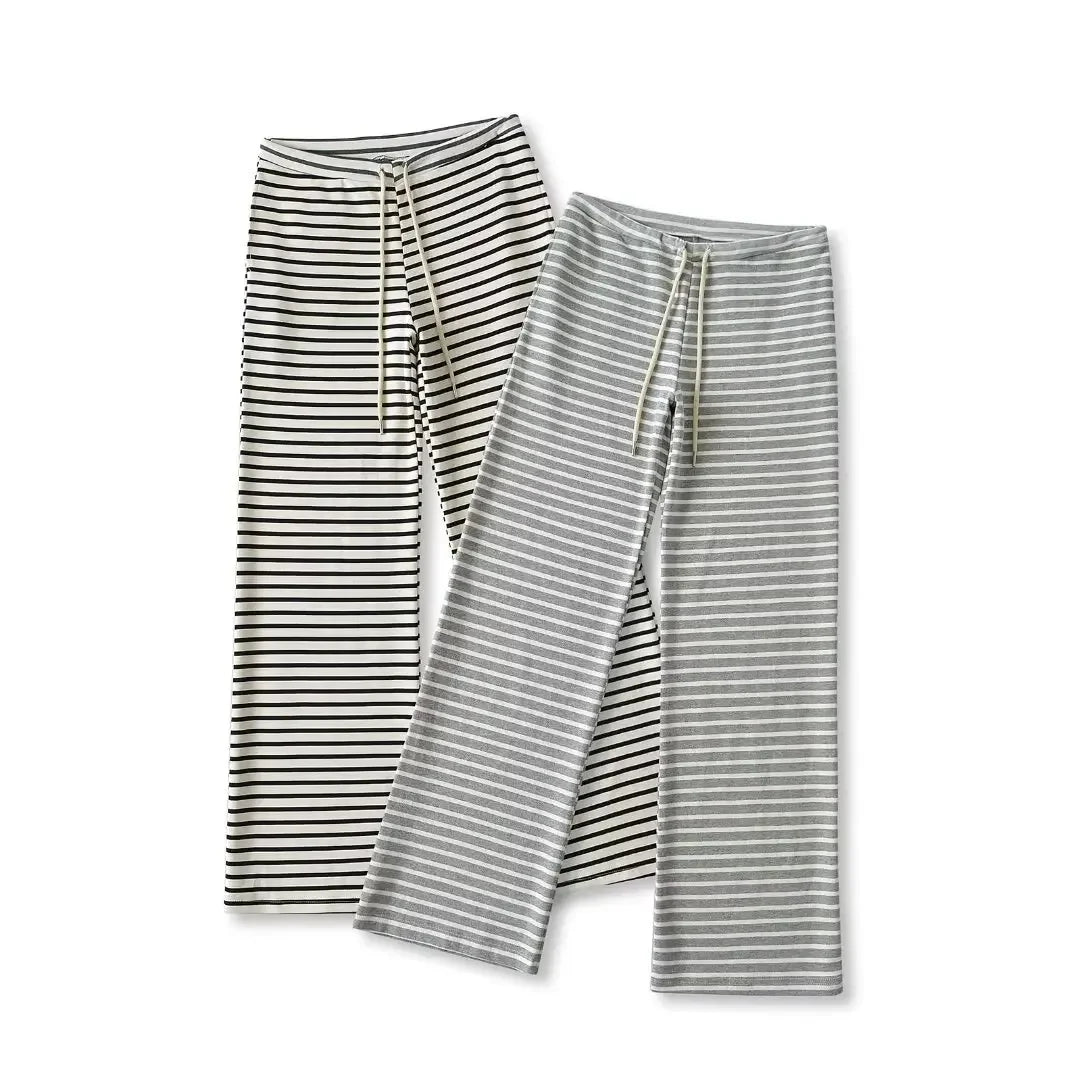 Soft flared striped pants