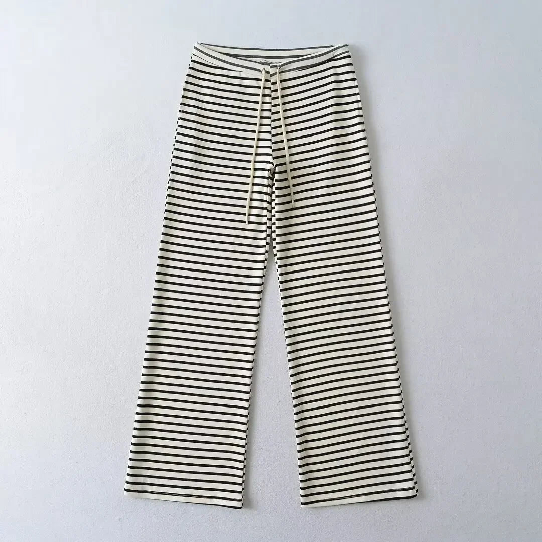Soft flared striped pants