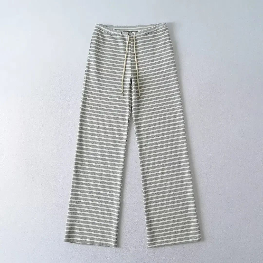 Soft flared striped pants