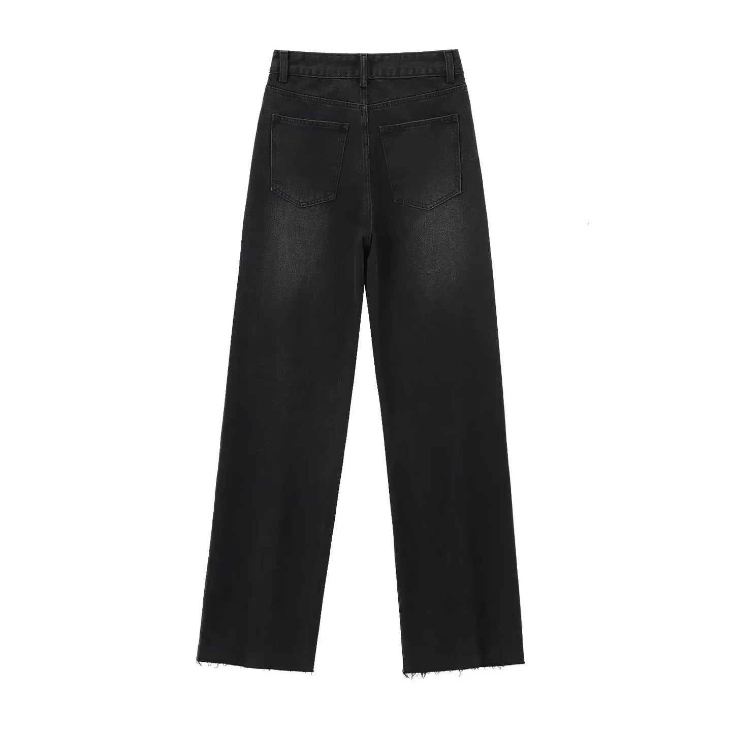 High waisted straight jeans