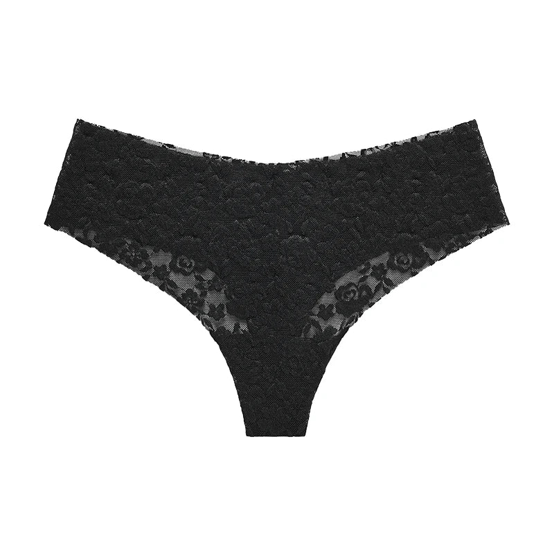 Floral lace thong