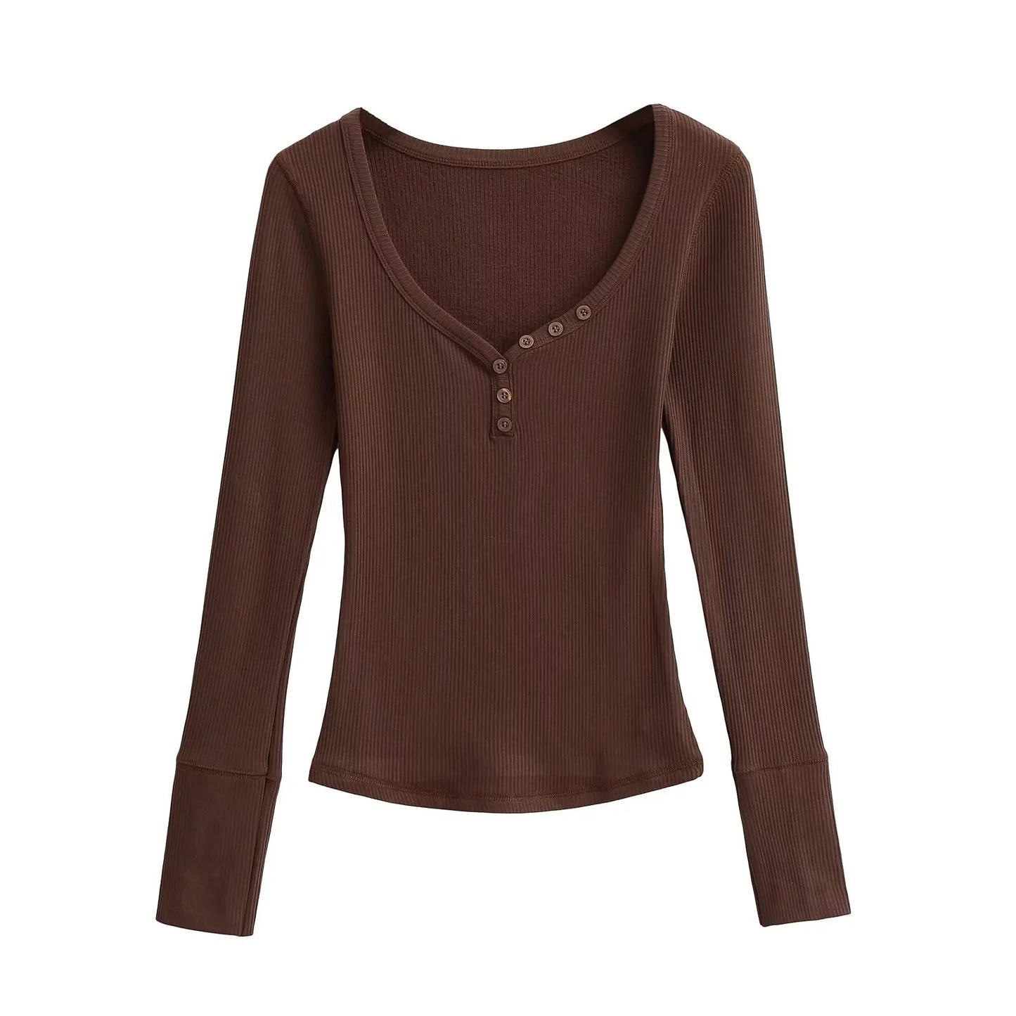Half-open button-down shirt