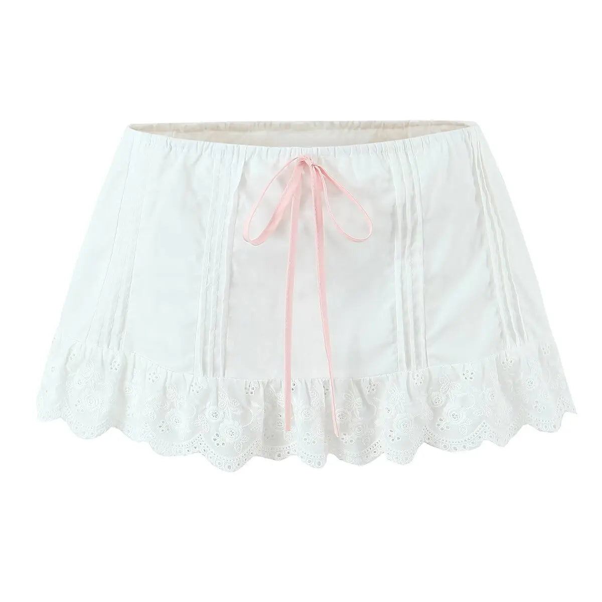 Aesthetic skirt with pink ribbon