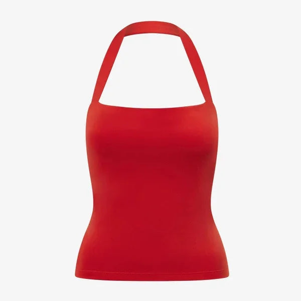 A slimming sporty collared tank top