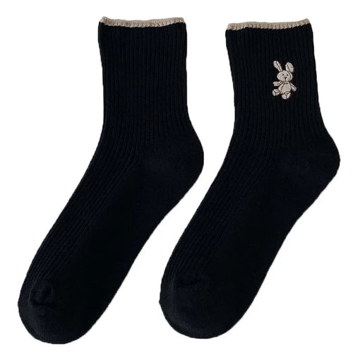 Bunny socks with striped texture