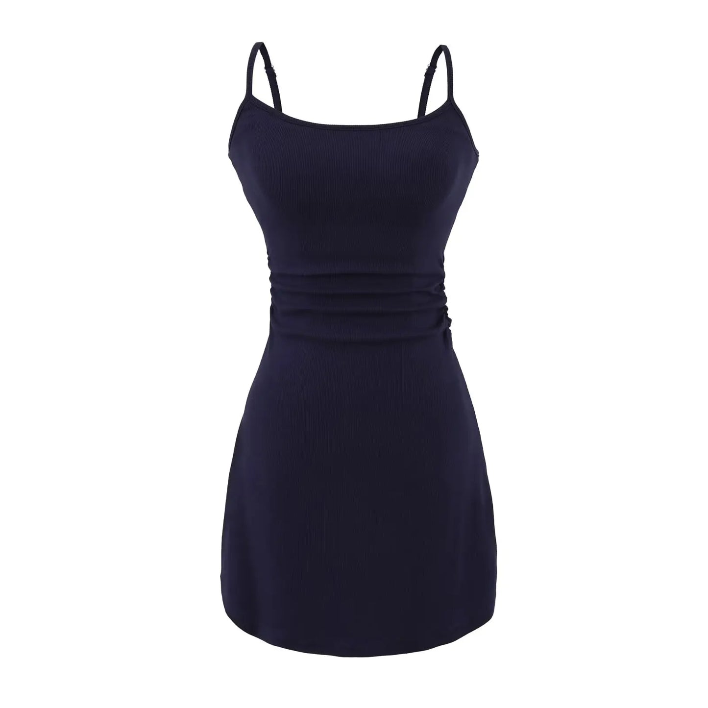 Tight dress with shirring at the waist