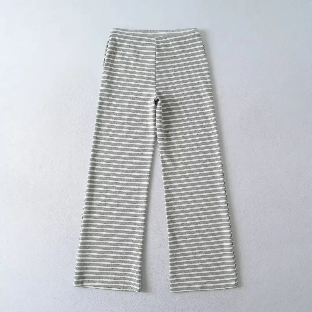 Soft flared striped pants