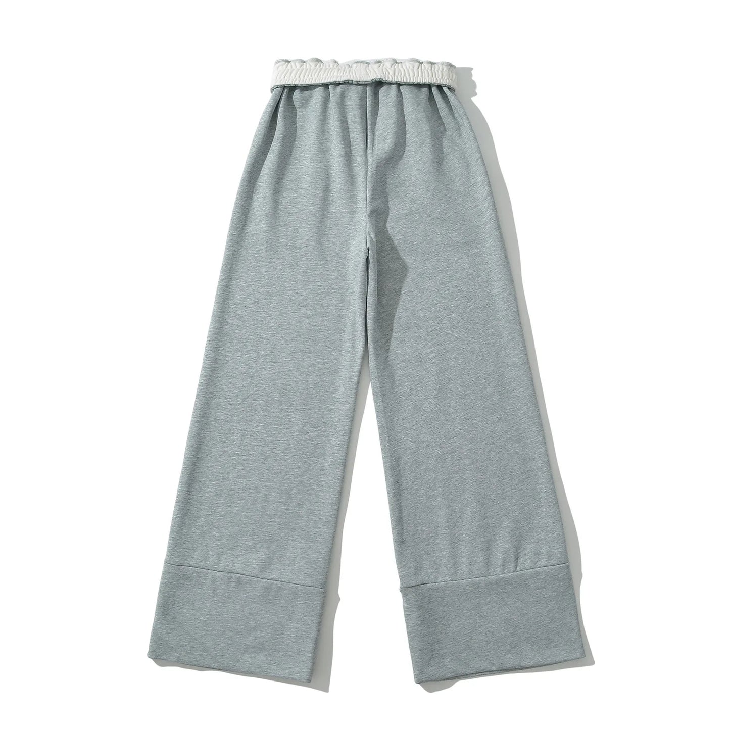 Sweatpants with folded rubber