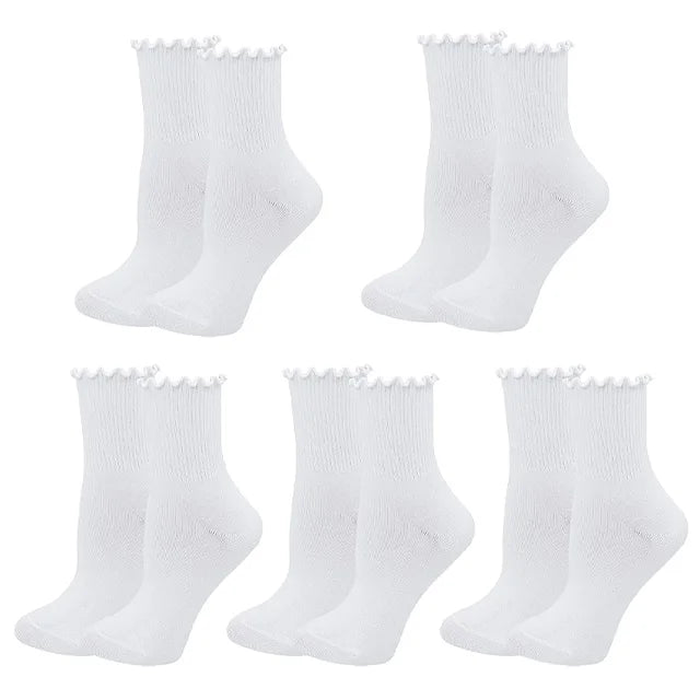 סט 5 זוגות גרביים עם סיומת אסתטית