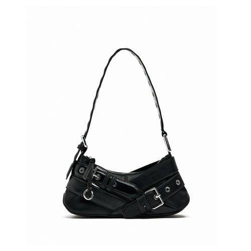 Leather bag with belt-like