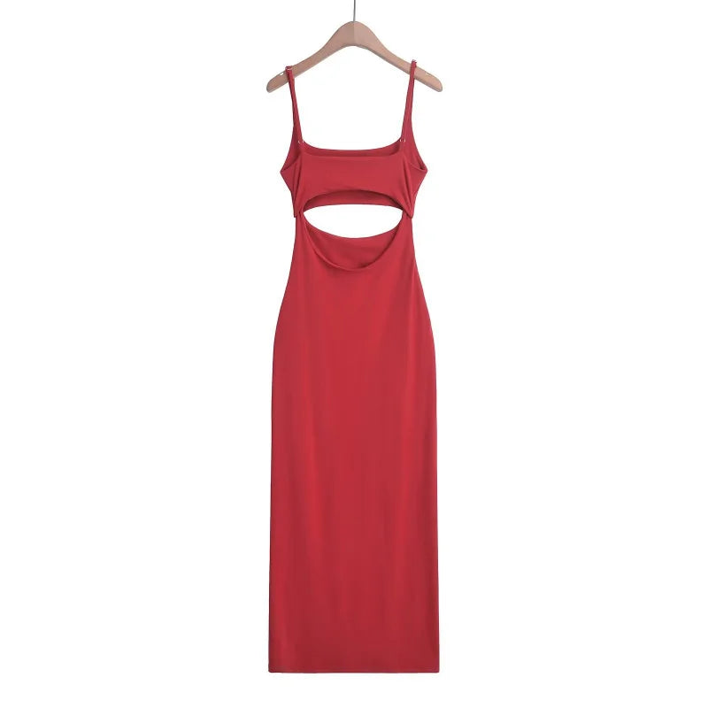 A dress with an opening in the stomach