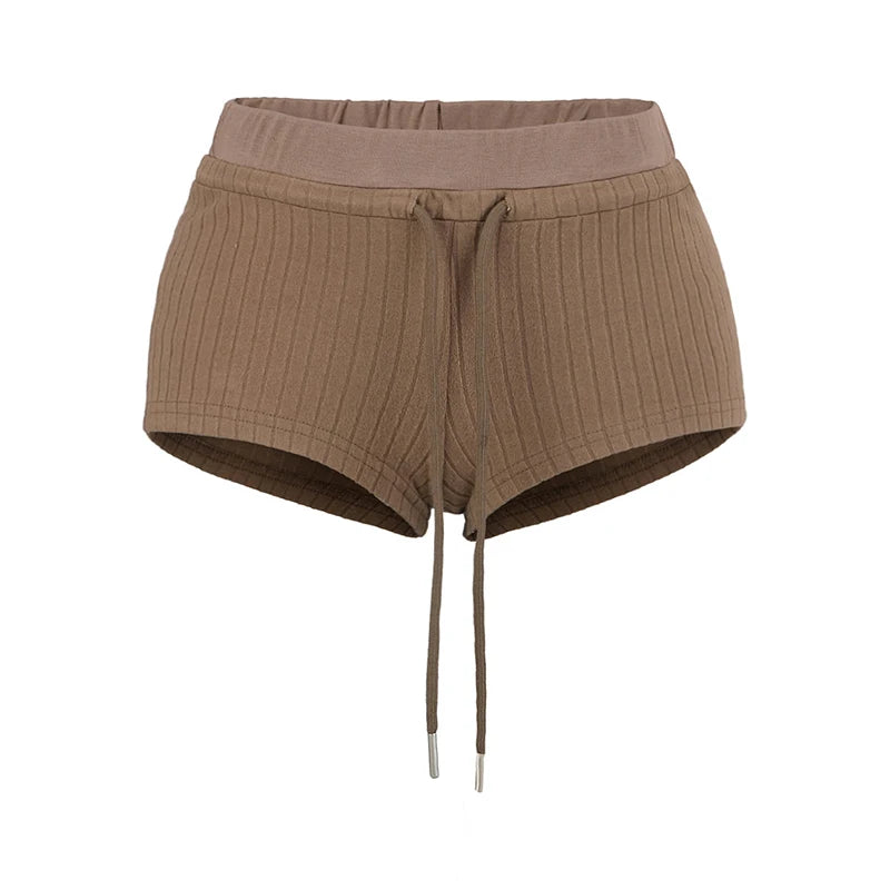 Mini shorts with striped texture