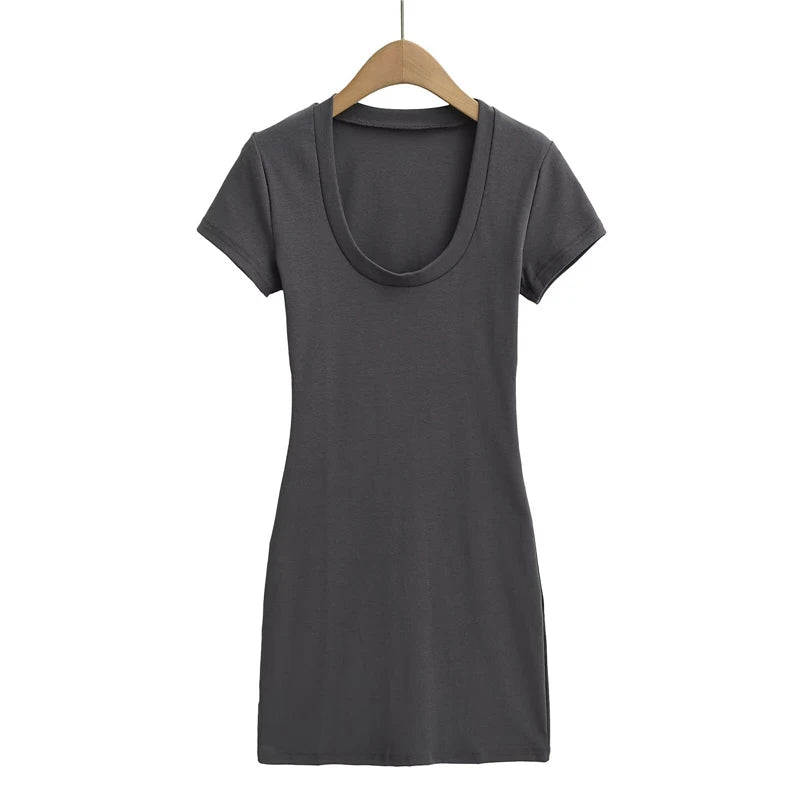 Basic round neckline dress