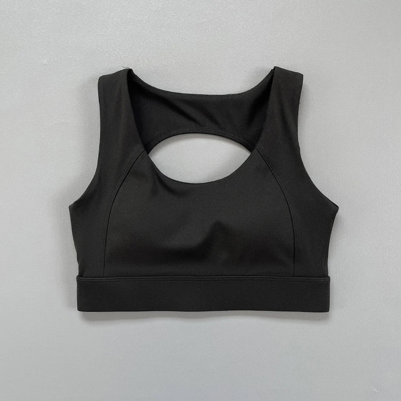 Sports bra with an opening in the back
