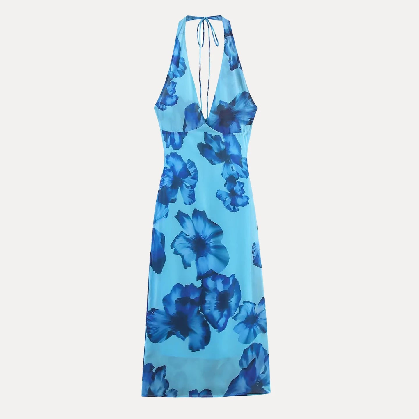 Blue floral collar dress