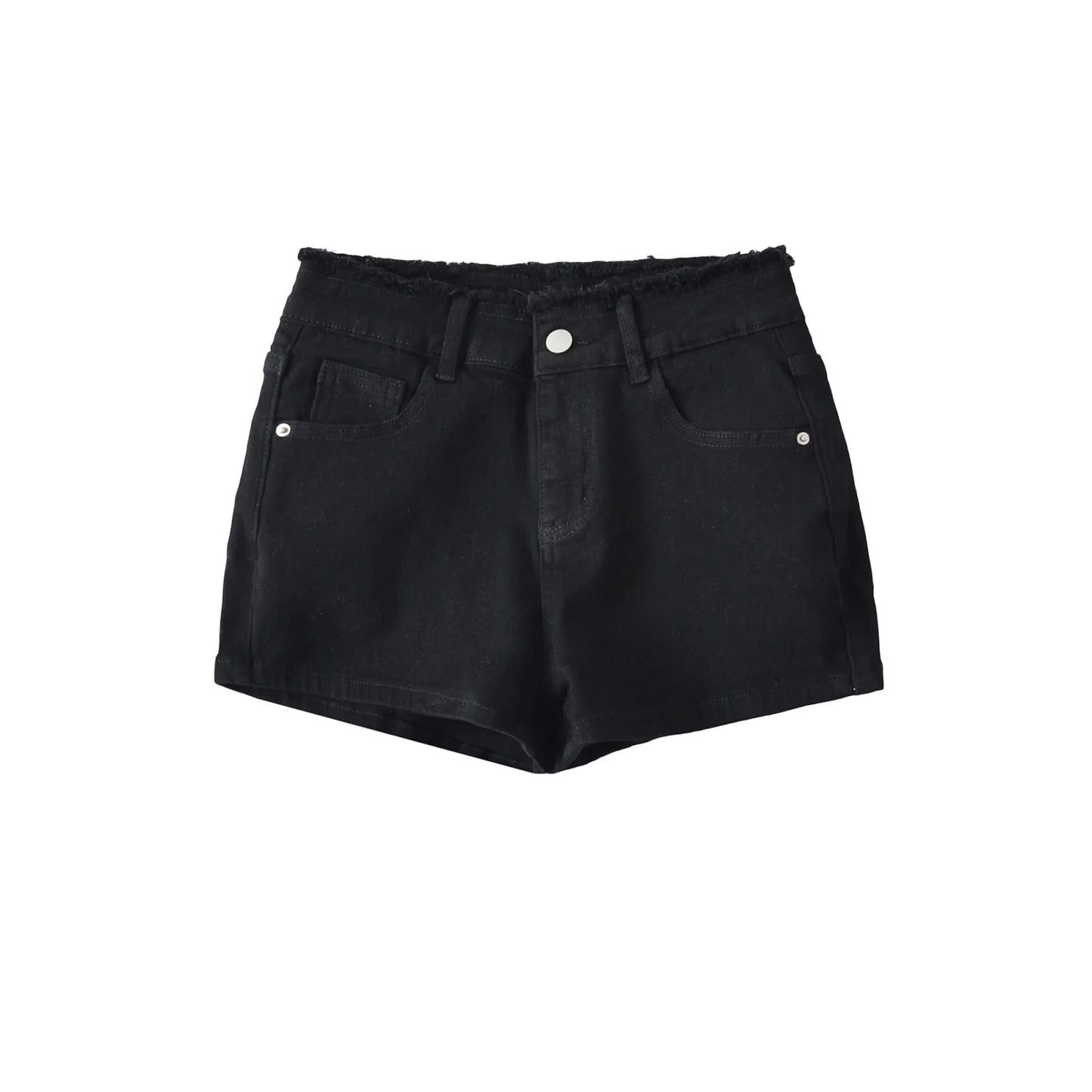 Short jeans with bow ties at the back