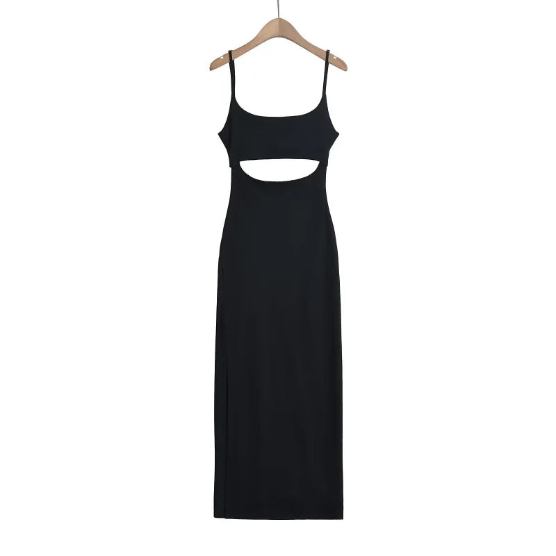 A dress with an opening in the stomach